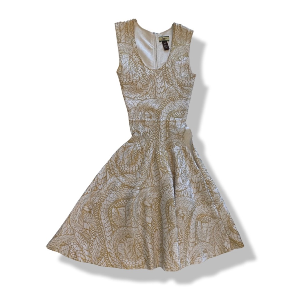 Issa London Gold And White Dress